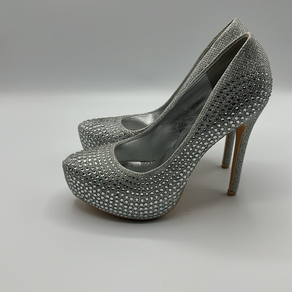 Silver Rhinestone high heels - Picture 3 of 5
